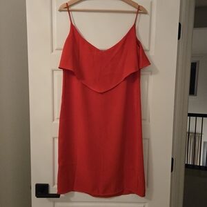 Lavand Red Ruffle Overlay Slip Dress Women’s Small
